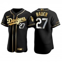 Los Angeles Los Angeles Dodgers #27 Trevor Bauer Men's Nike Authentic 2021 Gold Program MLB Jersey Black