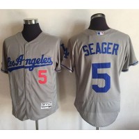 Los Angeles Dodgers #5 Corey Seager Grey Flexbase Authentic Collection Road Stitched MLB Jersey