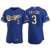 Los Angeles Los Angeles Dodgers #3 Chris Taylor Men's Nike Authentic 2021 Gold Program World Series Champions MLB Jersey Royal