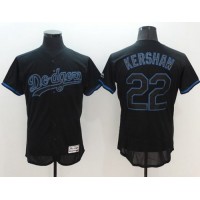 Los Angeles Dodgers #22 Clayton Kershaw Black Fashion Flexbase Authentic Collection Stitched MLB Jersey