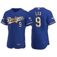 Los Angeles Los Angeles Dodgers #9 Gavin Lux Men's Nike Authentic 2021 Gold Program World Series Champions MLB Jersey Royal
