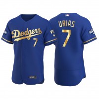 Los Angeles Los Angeles Dodgers #7 Julio Urias Men's Nike Authentic 2021 Gold Program World Series Champions MLB Jersey Royal