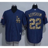 Los Angeles Dodgers #22 Clayton Kershaw Denim Blue Salute to Service Stitched MLB Jersey
