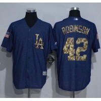 Los Angeles Dodgers #42 Jackie Robinson Denim Blue Salute to Service Stitched MLB Jersey