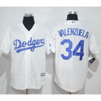 Los Angeles Dodgers #34 Fernando Valenzuela White New Cool Base Stitched MLB Jersey