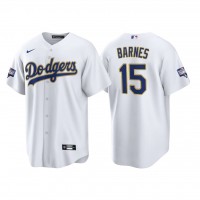 Los Angeles Los Angeles Dodgers #15 Austin Barnes Men's Nike 2021 Gold Program World Series Champions MLB Jersey Whtie
