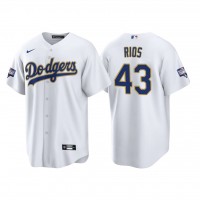 Los Angeles Los Angeles Dodgers #43 Edwin Rios Men's Nike 2021 Gold Program World Series Champions MLB Jersey Whtie
