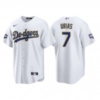 Los Angeles Los Angeles Dodgers #7 Julio Urias Men's Nike 2021 Gold Program World Series Champions MLB Jersey Whtie