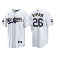 Los Angeles Los Angeles Dodgers #26 Tony Gonsolin Men's Nike 2021 Gold Program World Series Champions MLB Jersey Whtie
