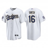 Los Angeles Los Angeles Dodgers #16 Will Smith Men's Nike 2021 Gold Program World Series Champions MLB Jersey Whtie