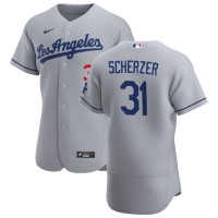 Los Angeles Los Angeles Dodgers #31 Max Scherzer Men's Nike Gray Road 2020 Authentic Team MLB Jersey