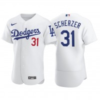Los Angeles Los Angeles Dodgers #31 Max Scherzer Men's Nike White Home 2020 World Series Champions Authentic Player MLB Jersey