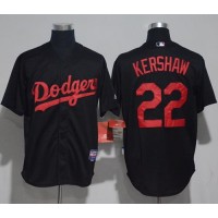 Los Angeles Dodgers #22 Clayton Kershaw Black Strip Stitched MLB Jersey