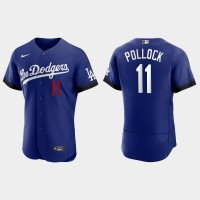 Los Angeles Los Angeles Dodgers #11 A.J. Pollock Nike Men's 2021 City Connect Authentic MLB Jersey Royal
