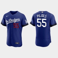 Los Angeles Los Angeles Dodgers #55 Albert Pujols Nike Men's 2021 City Connect Authentic MLB Jersey Royal