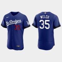Los Angeles Los Angeles Dodgers #35 Bob Welch Nike Men's 2021 City Connect Authentic MLB Jersey Royal