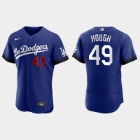 Los Angeles Los Angeles Dodgers #49 Charlie Hough Nike Men's 2021 City Connect Authentic MLB Jersey Royal