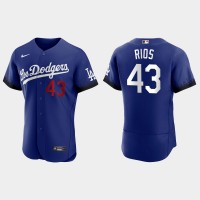 Los Angeles Los Angeles Dodgers #43 Edwin Rios Nike Men's 2021 City Connect Authentic MLB Jersey Royal