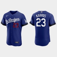 Los Angeles Los Angeles Dodgers #23 Eric Karros Nike Men's 2021 City Connect Authentic MLB Jersey Royal