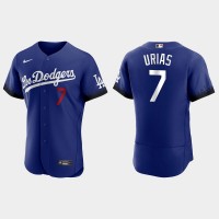 Los Angeles Los Angeles Dodgers #7 Julio Urias Nike Men's 2021 City Connect Authentic MLB Jersey Royal