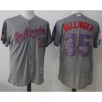 Los Angeles Dodgers #35 Cody Bellinger Grey Fashion Stars & Stripes Flexbase Authentic Stitched MLB Jersey