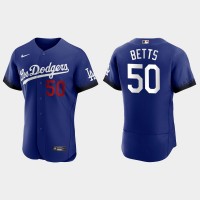 Los Angeles Los Angeles Dodgers #50 Mookie Betts Nike Men's 2021 City Connect Authentic MLB Jersey Royal