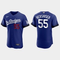 Los Angeles Los Angeles Dodgers #55 Orel Hershiser Nike Men's 2021 City Connect Authentic MLB Jersey Royal