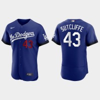 Los Angeles Los Angeles Dodgers #43 Rick Sutcliffe Nike Men's 2021 City Connect Authentic MLB Jersey Royal