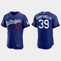 Los Angeles Los Angeles Dodgers #39 Roy Campanella Nike Men's 2021 City Connect Authentic MLB Jersey Royal