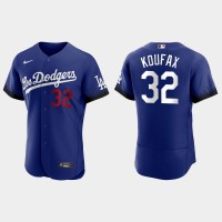 Los Angeles Los Angeles Dodgers #32 Sandy Koufax Nike Men's 2021 City Connect Authentic MLB Jersey Royal