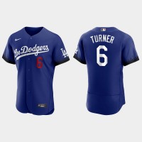 Los Angeles Los Angeles Dodgers #6 Trea Turner Nike Men's 2021 City Connect Authentic MLB Jersey Royal
