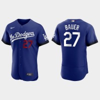 Los Angeles Los Angeles Dodgers #27 Trevor Bauer Nike Men's 2021 City Connect Authentic MLB Jersey Royal