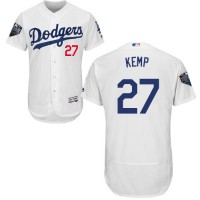 Los Angeles Dodgers #27 Matt Kemp White Flexbase Authentic Collection 2018 World Series Stitched MLB Jersey