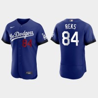 Los Angeles Los Angeles Dodgers #84 Zach Reks Nike Men's 2021 City Connect Authentic MLB Jersey Royal