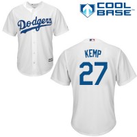 Los Angeles Dodgers #27 Matt Kemp White New Cool Base Stitched MLB Jersey
