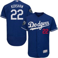 Los Angeles Dodgers #22 Clayton Kershaw Blue Flexbase Authentic Collection 2018 World Series Stitched MLB Jersey