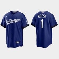 Los Angeles Los Angeles Dodgers #1 Pee Wee Reese Nike Men's 2021 City Connect Game MLB Jersey Royal