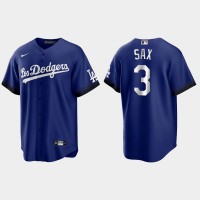 Los Angeles Los Angeles Dodgers #3 Steve Sax Nike Men's 2021 City Connect Game MLB Jersey Royal