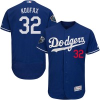 Los Angeles Dodgers #32 Sandy Koufax Blue Flexbase Authentic Collection 2018 World Series Stitched MLB Jersey