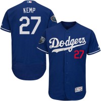 Los Angeles Dodgers #27 Matt Kemp Blue Flexbase Authentic Collection 2018 World Series Stitched MLB Jersey