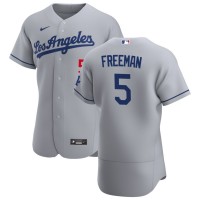 Los Angeles Los Angeles Dodgers #5 Freddie Freeman Men's Men's Nike Gray Road 2020 Authentic Team MLB Jersey