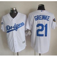 Los Angeles Dodgers #21 Zack Greinke White New Cool Base 2018 World Series Stitched MLB Jersey