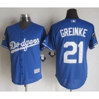 Los Angeles Dodgers #21 Zack Greinke Blue New Cool Base 2018 World Series Stitched MLB Jersey