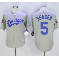 Los Angeles Dodgers #5 Corey Seager Grey New Cool Base 2018 World Series Stitched MLB Jersey
