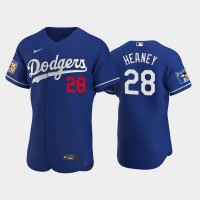 Los Angeles Los Angeles Dodgers #28 Andrew Heaney Men's Nike Jackie Robinson 75th Anniversary Authentic MLB Jersey - Royal