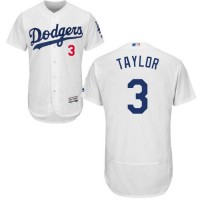 Los Angeles Dodgers #3 Chris Taylor White Flexbase Authentic Collection Stitched MLB Jersey