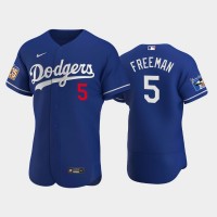 Los Angeles Los Angeles Dodgers #5 Freddie Freeman Men's Nike Jackie Robinson 75th Anniversary Authentic MLB Jersey - Royal