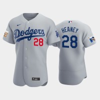 Los Angeles Los Angeles Dodgers #28 Andrew Heaney Men's Nike Jackie Robinson 75th Anniversary Authentic MLB Jersey - Gray