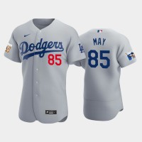 Los Angeles Los Angeles Dodgers #85 Dustin May Men's Nike Jackie Robinson 75th Anniversary Authentic MLB Jersey - Gray