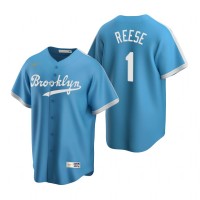 Los Angeles Los Angeles Dodgers #1 Pee-Wee Reese MLB  Light Blue Alternate Cooperstown Collection Jersey